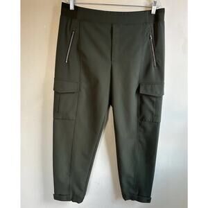 Athleta Endless High Rise Cargo Pants Womens 16 Green Pull On Travel Hiking